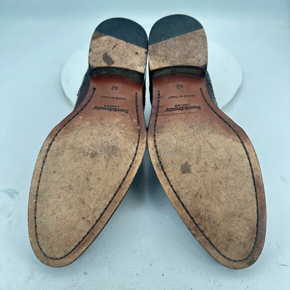 Russell & Bromley Men Size EU 42 US 8.5 Brown Leather Wingtip Oxford Dress Shoes - Picture 8 of 12